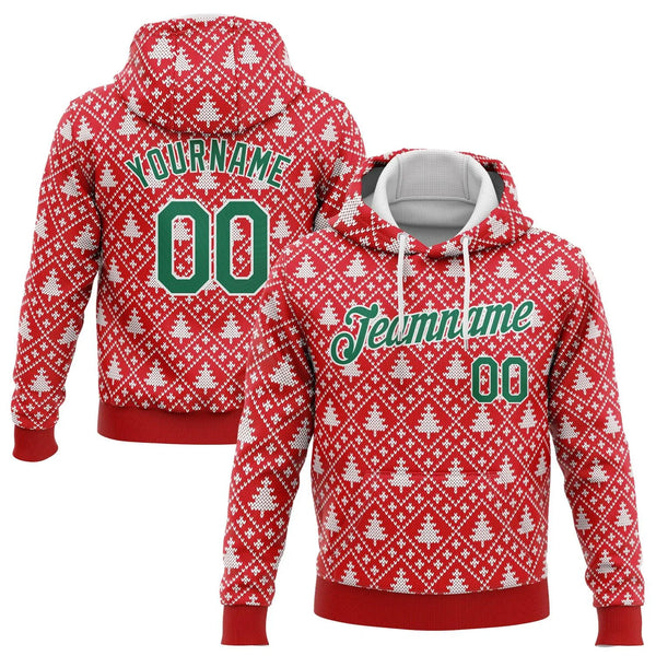 3D Knit Pattern Print Holiday Pullover Sweatshirt, Custom Personalized Christmas Sweater Hoodie, Ugly Xmas Sports Hooded Swea