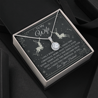 Christmas Message Keepsake Pendant, Wife Eternal Hope Necklace, White Gold Stainless Steel, Romantic Holiday Jewelry Present for Wife