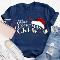 Humorous Coworker Holiday Graphic Tee, Office Christmas Crew Santa Hats Shirt, Matching Office Party T-Shirt, Work Team Christmas Present