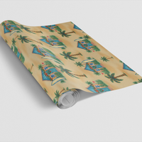 Coastal Palm Present Wrap, Tropical Holiday Home Christmas Wrapping Paper, Warm Weather Xmas Wrap Paper, Beach Holiday Gift Wrapping