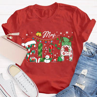 Personalized Snowman Holiday Shirt, Custom Snowman Christmas T-Shirt, Santa Hat Snowman Tee, Adorable Xmas Graphic T-Shirt, Winter Holiday Present