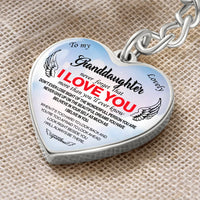 Sentimental Message Keepsake Keychain, Granddaughter Heart Keychain, Granddaughter Birthday Present from Grandma, Meaningful Christmas Present