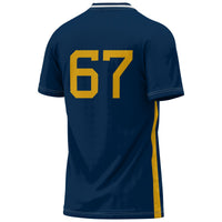 #1 West Virginia Mountaineers Lightweight Soccer Fashion Jersey - Navy