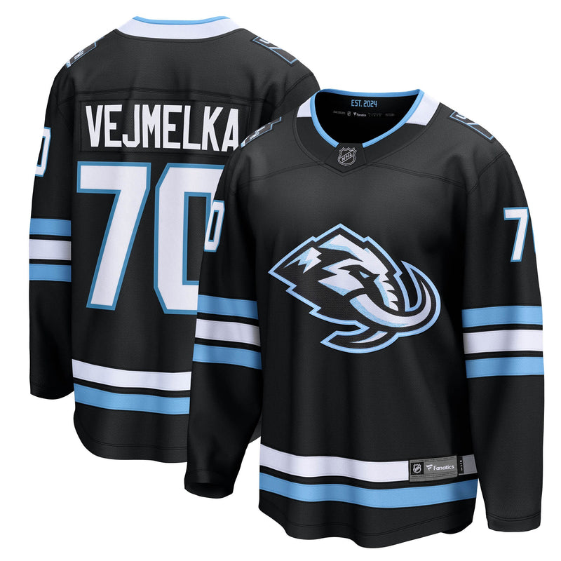 Utah Mammoth Karel Vejmelka Black Home Breakaway Jersey