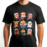 Humorous Holiday Food Graphic Tee, Christmas Chicken Nugget Shirt, Adorable Festive Nugget Shirt, Retro Foodie Christmas T-Shirt, Food Lover Present