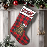 Red Buffalo Plaid Cat Stocking, Cat Christmas Stocking, Personalized Pet Christmas Stocking, Custom Cat Name Stocking, Holiday Decor Present