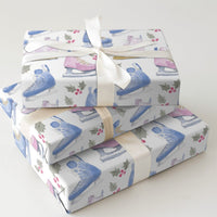 Winter Sports Gift Wrap, Watercolor Ice Skate Wrapping Paper, Ice Skating Gift Wrapping Paper, Holiday Present Paper, Christmas Gift Wrap