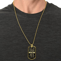Sentiment Engraved Pendant Necklace, To My Dad Dog Tag Necklace, Stainless Steel Military Dog Tag, Birthday Present for Father, Christmas Present