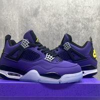 Mid Top Sneakers, Purple Gold Colorway, Lace Up Design, Casual Gift for Sneaker Fans