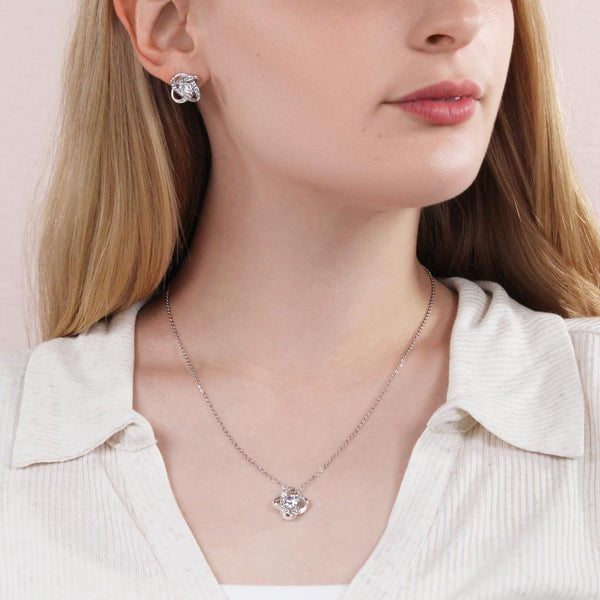 Elegant Love Knot Jewelry, Mother in Law Love Knot Necklace Set, Birthday Love Knot Present for Her, Christmas Present for Mo