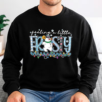 Adorable Snowman Christmas Sweatshirt, Feelin a Little Frosty Sweatshirt, Retro Winter Snowman Crewneck, Comfy Holiday Graphic Pullover Sweater