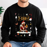 F Caw F Christmas Sweatshirt, Humorous Santa Chicken Sweatshirt, Ugly Xmas Party Sweater, Sarcastic Farm Animal Holiday Sweatshirt, Xmas Present