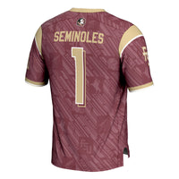 Florida State Seminoles #1 Garnet Highlight Print Football Fashion Jersey