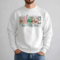 Humorous Holiday Goose Sweater, Jolly Goose Christmas Sweatshirt, Adorable Winter Goose Crewneck, Festive Animal Lover Pullover, Comfy Xmas Present