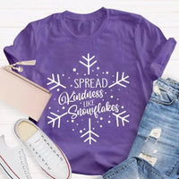 Winter Holiday Graphic Tee, Spread Kindness Like Snowflakes Christmas Shirt, Festive Kindness Quote T-Shirt, Merry Xmas Apparel Present