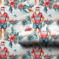 Dark Green Flamingo Gift Wrap, Tropical Christmas Wrapping Paper, Pink Flamingo Poinsettia Holiday Wrapping Paper, Festive Winter Gift Wrap