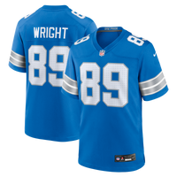 Detroit Lions Brock Wright Blue Team Game Jersey
