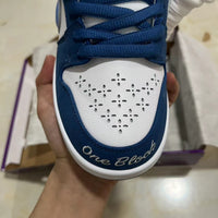 Low Top Sneakers, Blue White Colorway, Lace Up Design, Casual Gift for Sneaker Fans
