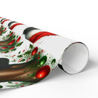 Christmas Holly Gift Wrap, Black Santa Wrapping Paper, Vintage African American Santa Wrapping Paper, Holiday Gift Wrapping Paper for Family