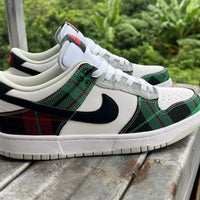 Low Top Sneakers, Green White Black Colorway, Lace Up Design, Casual Gift for Sneaker Fans
