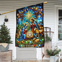 Double-Sided Holy Night Holiday Yard Flag, Nativity Scene Garden Flag Stained Glass Christmas Art, Christian Lawn Decor Present