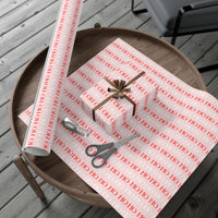 Modern Christmas Gift Wrap, Pink Ho Ho Ho Wrapping Paper, Pink Holiday Wrapping Paper Roll, Typography Gift Wrap Paper, Festive Xmas Paper