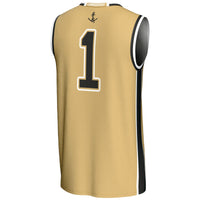 #1 Vanderbilt Commodores Lightweight Collegiate Basketball Jersey - Gold