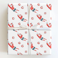 Athletic Sports Santa Gift Wrap, Volleyball Santa Wrapping Paper, Humorous Volleyball Player Present Wrap, Christmas Volleyball Holiday Paper