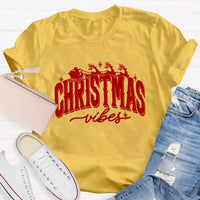 Festive Holiday Graphic Tee, Christmas Vibes Shirt, Retro Christmas Vibes T-Shirt, Winter Holiday Shirt, Unisex Christmas Present