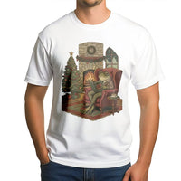 Adorable Toad Bookworm Shirt, Comfy Christmas Frog Reading Book T-Shirt, Book Lover Holiday Graphic Tee, Reader Christmas Graphic T-Shirt