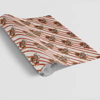 Candy Cane Stripe Wrapping Paper, Cavalier King Charles Spaniel Gift Wrap, Dog Lover Christmas Gift Wrap, Spaniel Holiday Wrapping Paper