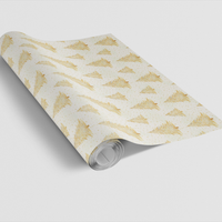 Elegant Christmas Tree Gift Wrap, Gold Watercolor Pine Tree Wrapping Paper, Winter Evergreen Holiday Gift Wrap, Festive Xmas Wrapping Paper