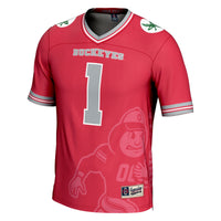 #1 Ohio State Buckeyes Icon Print Football Fashion Jersey - Scarlet