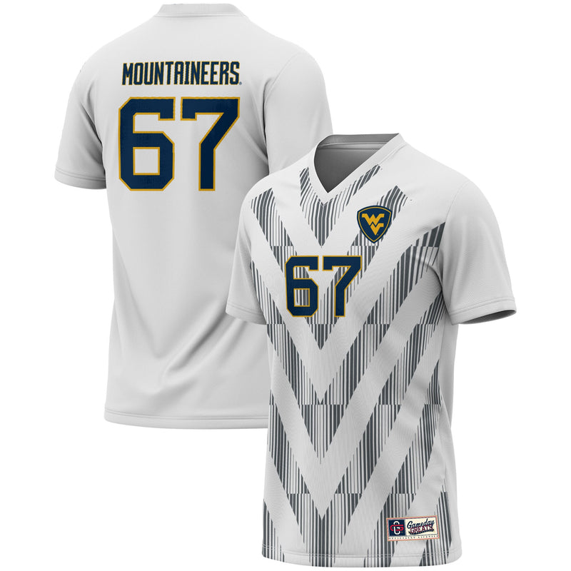 #1 West Virginia Mountaineers Lightweight Soccer Fashion Jersey - White