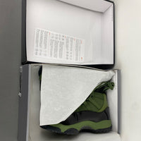 High Top Sneakers, Army Green Black Colorway, Leather Footwear, Lace Up Design, Casual Gift for Sneaker Fans
