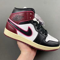 Mid Top Sneakers, Burgundy White Black Colorway, Lace Up Design, Casual Gift for Sneaker Fans