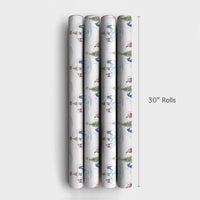 Ice Hockey Christmas Gift Wrap, Hockey Ornament Wrapping Paper, Watercolor Sports Holiday Wrapping Paper, Hockey Fan Gift Wrap Roll