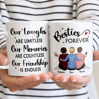 Soul Sisters Ceramic Coffee Mug, Besties Forever Three Friends Mug, Custom Friendship Mug, Birthday Christmas Bestie Cup Present