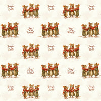 Whimsical Holiday Gift Wrap Roll, Caroling Mice Christmas Wrapping Paper, Adorable Animal Wrapping Paper, Kids Gift Wrap, Xmas Gift Wrap Roll