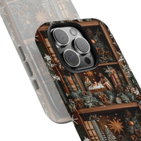 Rustic Manger Pine Snowflakes Phone Case, Nativity Scene iPhone Case, Christian Christmas Tough Phone Case, Holiday Present
