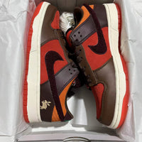 Low Top Sneakers, Orange Brown Colorway, Lace Up Design, Casual Gift for Sneaker Fans