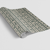 Reindeer Pine Tree Wrapping Paper, Nordic Christmas Gift Wrap, Scandi Holiday Gift Wrap Roll, Winter Christmas Present Paper