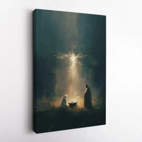 Christian Manger Christmas Poster, Holy Night Nativity Scene Wall Art, Minimalist Religious Jesus Birth Print, Holiday Decor