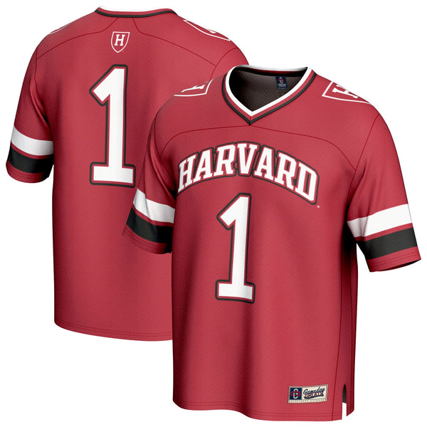 #1 Harvard Crimson Lightweight Collegiate Football Fashion Jersey - Crimson