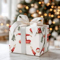 Meditating Santa Christmas Wrapping Paper, Yoga Santa Wrapping Paper, Zen Holiday Gift Wrap Roll, Humorous Festive Meditation Wrapping Paper