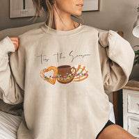 Concha and Churro Foodie Sweatshirt, Tis the Season Mexican Christmas Sweatshirt, Adorable Latina Xmas Crewneck, Holiday Food Sweatshirt