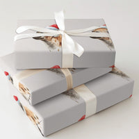 Humorous Safari Animal Gift Wrap, Watercolor Hyena Christmas Wrapping Paper, Santa Hat Hyena Wrapping Paper, Secret Santa Holiday Gift Wrap