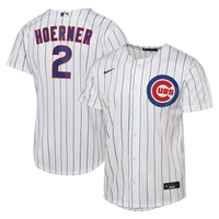 Male Chicago Cubs Nico Hoerner White Home Replica Jersey