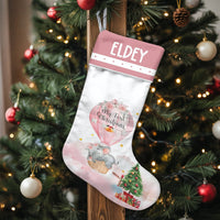 Baby First Christmas Stocking, Personalized Baby Elephant Christmas Stocking, Custom Name Holiday Stocking, Adorable Nursery Christmas Stocking