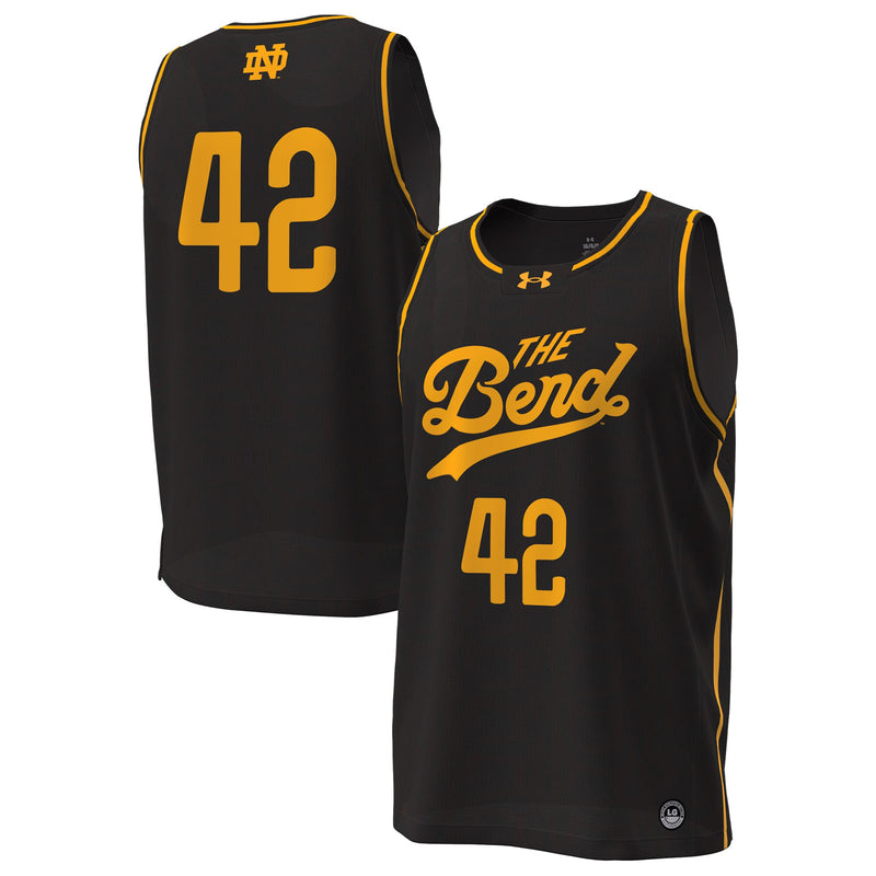 #42 Notre Dame Fighting Irish The Bend Replica Basketball Jersey - Black